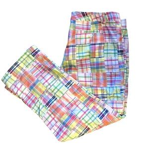 Brooks Brothers 346 Pastel Madras Ankle Pant 12